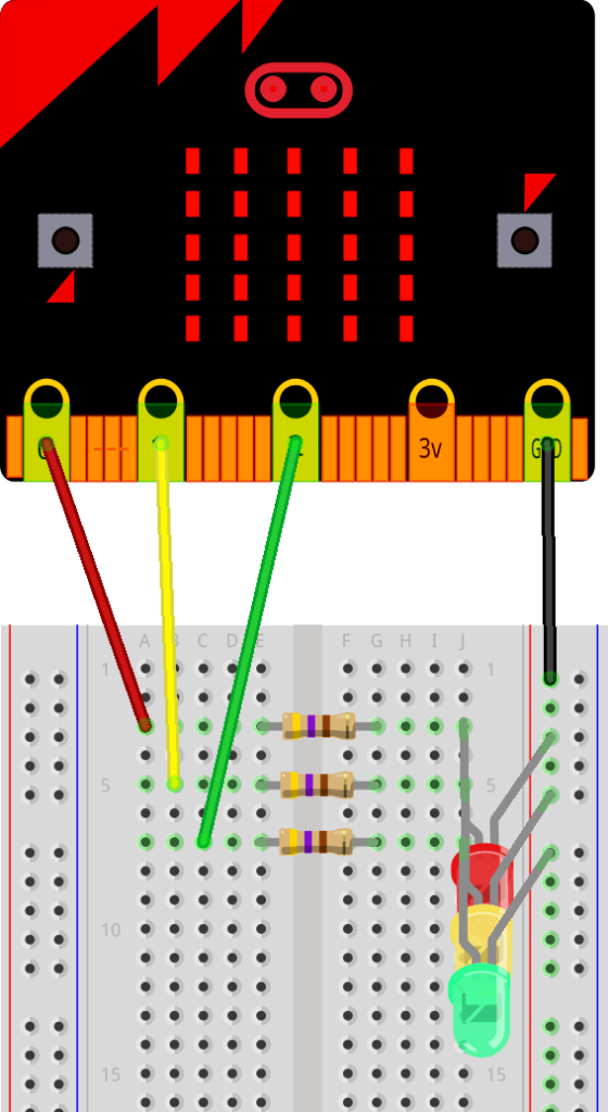 microbit and traffic light